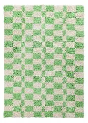 Hoogpolig vloerkleed - Atrani Natural Cotton Shaggy (groente)