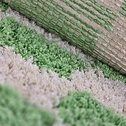 Hoogpolig vloerkleed - Atrani Natural Cotton Shaggy (groente)