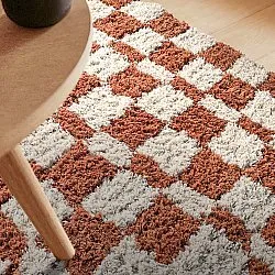 Hoogpolig vloerkleed - Atrani Natural Cotton Shaggy (oranje)