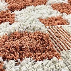 Hoogpolig vloerkleed - Atrani Natural Cotton Shaggy (oranje)