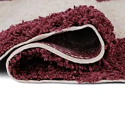 Hoogpolig vloerkleed - Begur Natural Cotton Shaggy (off-white/bordeaux)