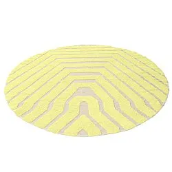 Rond vloerkleed - Callista Natural Cotton Shaggy (geel)