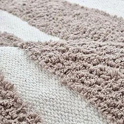 Hoogpolig vloerkleed - Callista Natural Cotton Shaggy (taupe)