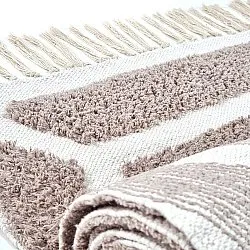 Hoogpolig vloerkleed - Callista Natural Cotton Shaggy (taupe)