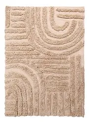 Hoogpolig vloerkleed - Cazorla Natural Cotton Shaggy (beige)