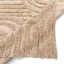 Hoogpolig vloerkleed - Cazorla Natural Cotton Shaggy (beige)