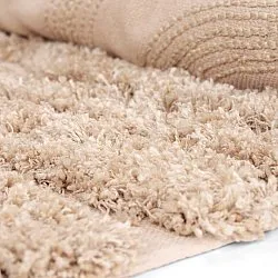 Hoogpolig vloerkleed - Cazorla Natural Cotton Shaggy (beige)