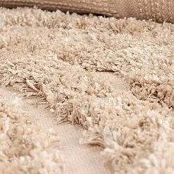 Hoogpolig vloerkleed - Cazorla Natural Cotton Shaggy (beige)