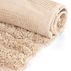 Hoogpolig vloerkleed - Cazorla Natural Cotton Shaggy (beige)