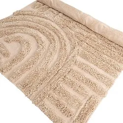 Hoogpolig vloerkleed - Cazorla Natural Cotton Shaggy (beige)
