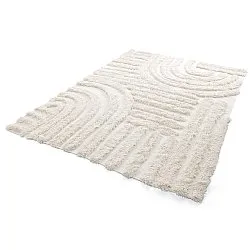 Hoogpolig vloerkleed - Cazorla Natural Cotton Shaggy (gebroken wit)