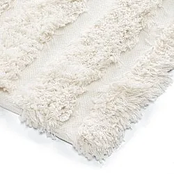 Hoogpolig vloerkleed - Cazorla Natural Cotton Shaggy (gebroken wit)
