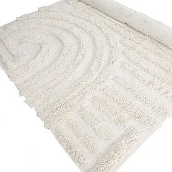 Hoogpolig vloerkleed - Cazorla Natural Cotton Shaggy (gebroken wit)