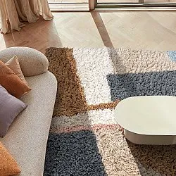 Hoogpolig vloerkleed - Cefalu Natural Cotton Shaggy (multi)