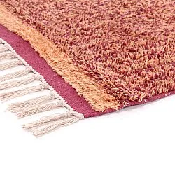 Hoogpolig vloerkleed - Celina Natural Cotton Shaggy (rood)