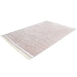 Hoogpolig vloerkleed - Celina Natural Cotton Shaggy (taupe/lavendel)