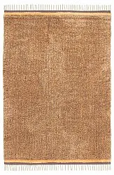 Hoogpolig vloerkleed - Celina Natural Cotton Shaggy (bruin/oranje)