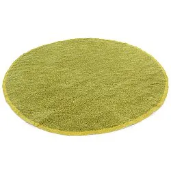 Rond vloerkleed - Celina Natural Cotton Shaggy (groen/geel)