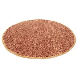 Rond vloerkleed - Celina Natural Cotton Shaggy (rood)