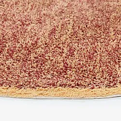 Rond vloerkleed - Celina Natural Cotton Shaggy (rood)