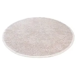 Rond vloerkleed - Celina Natural Cotton Shaggy (taupe/lavendel)