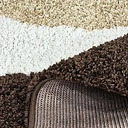 Hoogpolig vloerkleed - Chiniot (bruin/beige/wit)