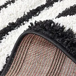 Hoogpolig vloerkleed - Cluny (wit/zwart)