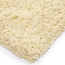 Hoogpolig vloerkleed - Combarro Solid Cotton Shaggy (lichtgeel)