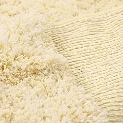 Hoogpolig vloerkleed - Combarro Solid Cotton Shaggy (lichtgeel)