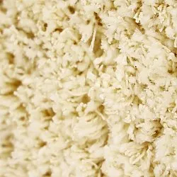Hoogpolig vloerkleed - Combarro Solid Cotton Shaggy (lichtgeel)