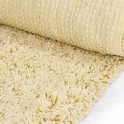 Hoogpolig vloerkleed - Combarro Solid Cotton Shaggy (lichtgeel)