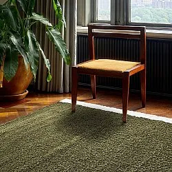 Hoogpolig vloerkleed - Conques (groen/wit)