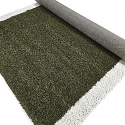 Hoogpolig vloerkleed - Conques (groen/wit)