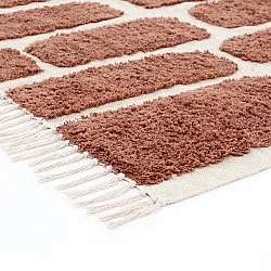 Hoogpolig vloerkleed - Cyrus Natural Cotton Shaggy (bruin)