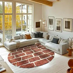 Rond vloerkleed - Cyrus Natural Cotton Shaggy (bruin)