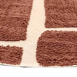 Rond vloerkleed - Cyrus Natural Cotton Shaggy (bruin)