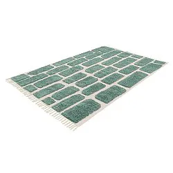 Hoogpolig vloerkleed - Cyrus Natural Cotton Shaggy (groente)