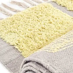 Hoogpolig vloerkleed - Cyrus Natural Cotton Shaggy (geel)