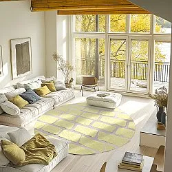 Rond vloerkleed - Cyrus Natural Cotton Shaggy (geel)