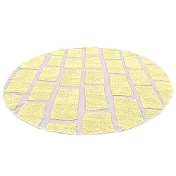 Rond vloerkleed - Cyrus Natural Cotton Shaggy (geel)