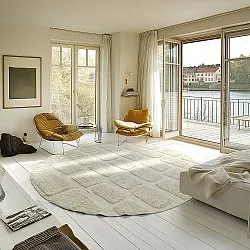 Rond vloerkleed - Cyrus Natural Cotton Shaggy (gebroken wit)