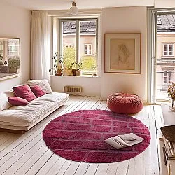 Rond vloerkleed - Cyrus Natural Cotton Shaggy (rood)