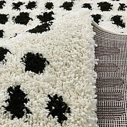 Hoogpolig vloerkleed - Dotty (zwart/wit)
