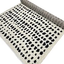 Hoogpolig vloerkleed - Dotty (zwart/wit)