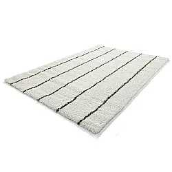 Hoogpolig vloerkleed - Eze (wit/groen)