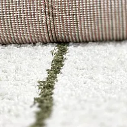 Hoogpolig vloerkleed - Eze (wit/groen)