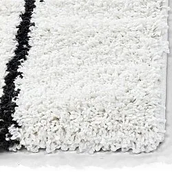 Hoogpolig vloerkleed - Eze (wit/zwart)