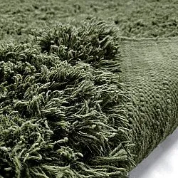 Hoogpolig vloerkleed - Fassale Hand Woven Wool Shaggy (mosgroen)