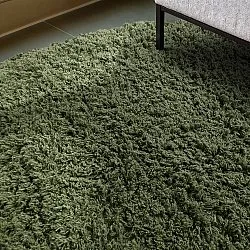 Rond vloerkleed - Fassale Hand Woven Wool Shaggy (mosgroen)