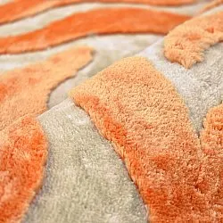 Hoogpolig vloerkleed - Fergana (crème/oranje)